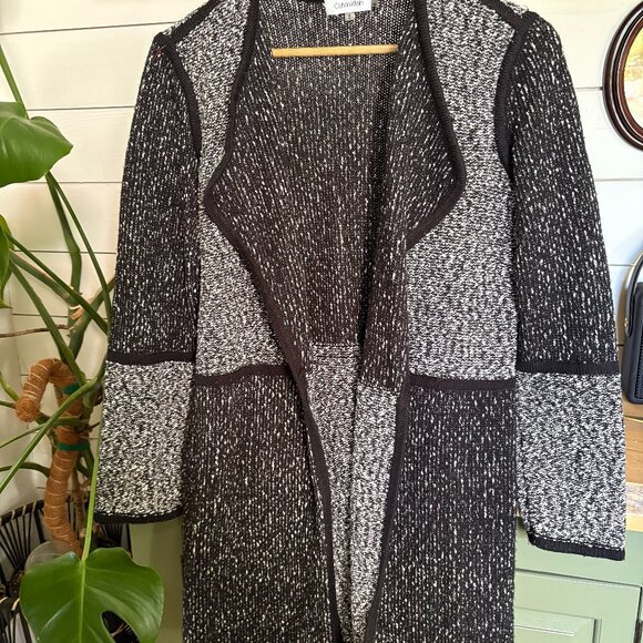 Calvin Klein Black and Grey Cardigan Size Medium - Picture 1 of 3